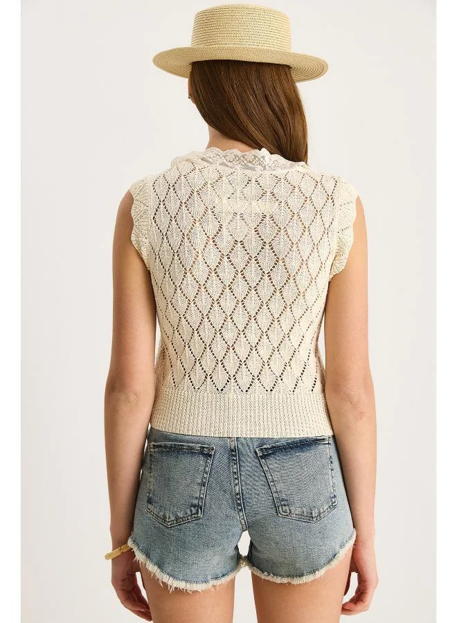 Ginger Knitted Crochet Openwork Top